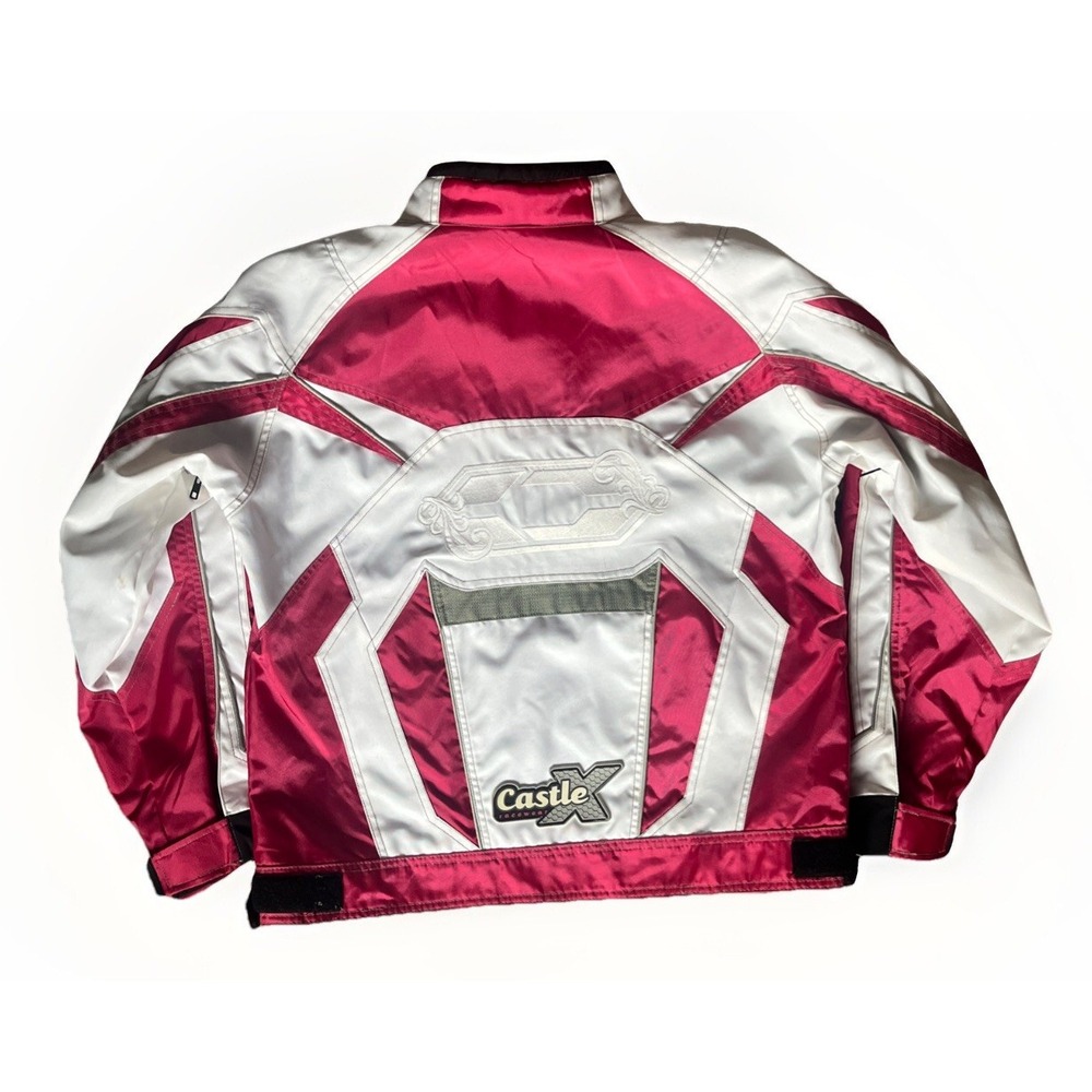 Castle X‎ Racing Snowmobile 1/4 Zip Pullover Jacket Women's M Pink White ❄️ EUC - Picture 4 of 16